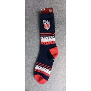 NWT! Official USA Soccer Crew Socks Mens LG 10-13 Red White Blue FBF USMNT Sport